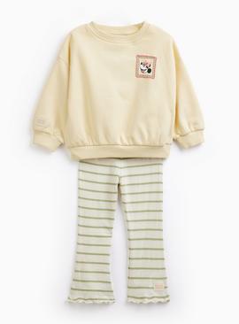 Yellow Minnie Sweat & Flare Set