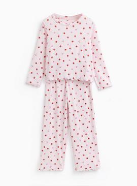 Mini Me Pink Strawberry Pointelle Pyjamas