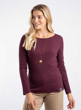 WEIRD FISH Maine Cotton Long Sleeve Outfitter T Shirt Purple