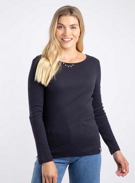 WEIRD FISH Maine Cotton Long Sleeve Outfitter T Shirt Black