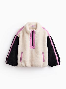 Cream & Pink Borg Fleece