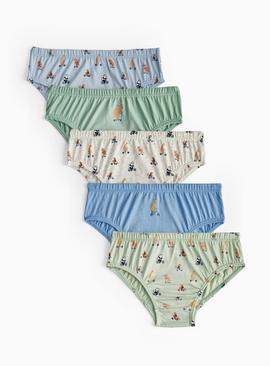 Zoo Animals Print Briefs 5 Pack