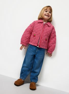 Pink Checkered Quilted Jacket