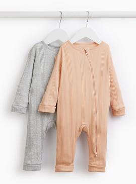 Pink & Grey Sleepsuit 2 Pack