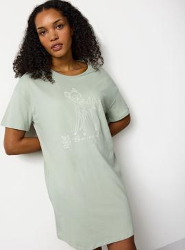 Green Bambi Print Oversized Sleep Tee