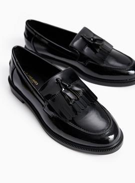 Black Patent Tassel Loafers
