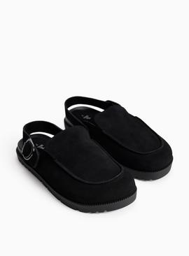Black Closed Toe Suede Clogs
