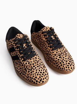 Neutral Animal Print Low Profile Trainers