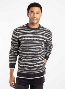 WEIRD FISH Fastolf Fair Isle Crew Neck Jumper