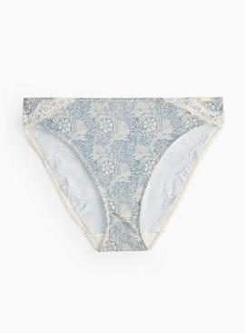 Tu x Morris & Co. Birch Floral High Leg Briefs with Lace Trim