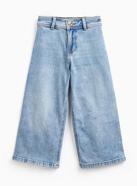 Blue Wide Leg Stretch Jeans