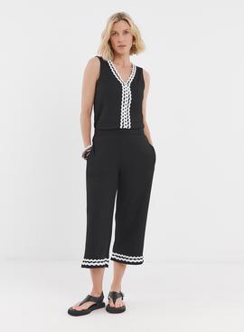 JD WILLIAMS Rick Rack Wide Leg Cropped Trousers