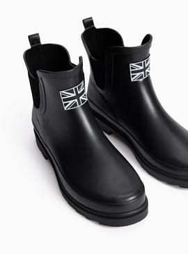Black Ankle Length Rubber Wellies