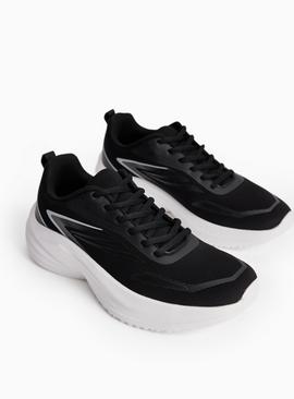 Active Black Lace-Up Trainers