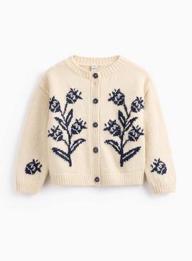 Tu x Morris & Co. Mini Me Cream Tulip Embroidered Wilhelmina Cardigan