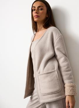 Oatmeal Bonded Borg Cardigan