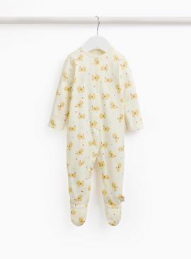Yellow Spot Dog Print Sleepsuit