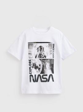 White NASA Print T-Shirt