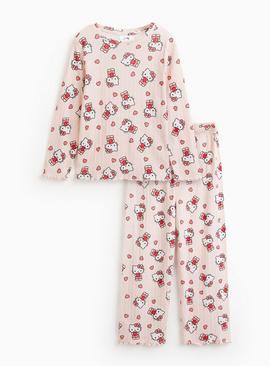 Pink Hello Kitty Print Pointelle Pyjamas