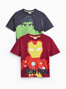 Disney Marvel Iron Man & Hulk T Shirt 2 Pack