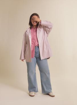 SIMPLY BE Pink Short Rubberised Raincoat