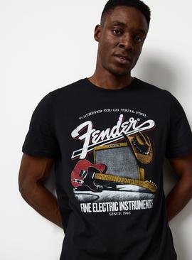 Black Fender Guitars Graphic T-Shirt