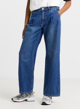 SIMPLY BE Pleat Detail Wide Leg Jeans
