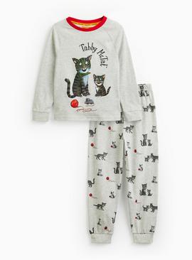 Grey Tabby McTat Print Pyjamas