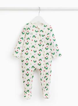 White The Very Hungry Caterpillar Print Sleepsuit