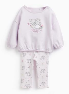 Lilac That's Not My Bunny Print Sweat & Leggings Set