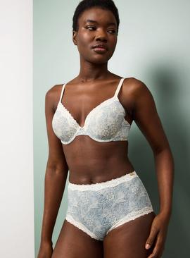 Tu x Morris & Co. Birch Floral High Leg Briefs with Lace Trim