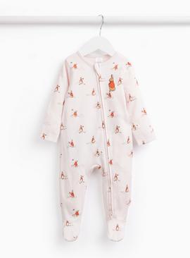 Pink Flopsy Print Sleepsuit