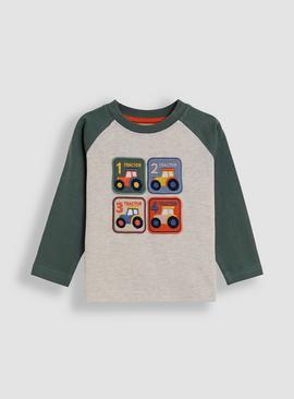 JOJO MAMAN BÉBÉ Tractor Patch Applique Top