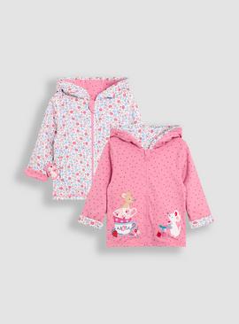JOJO MAMAN BÉBÉ Mouse And Cupcake Applique Reversible Hoodie