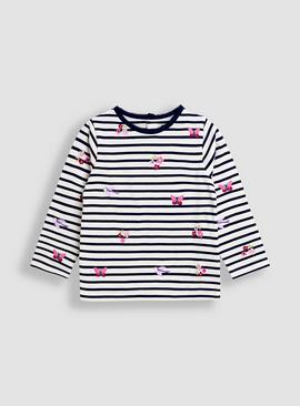 JOJO MAMAN BÉBÉ Floral And Butterfly Embroidered Top