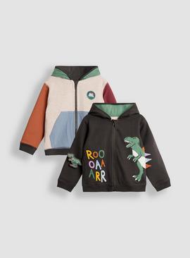 JOJO MAMAN BÉBÉ T-Rex Applique Reversible Hoodie