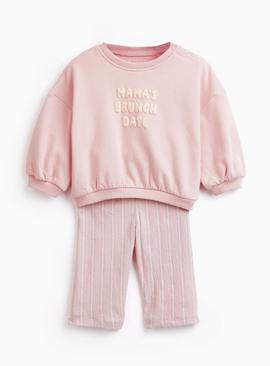 Pink Mama's Brunch Date Sweat & Trousers Set