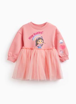 Pink Gabby Print Tutu Sweatshirt Dress