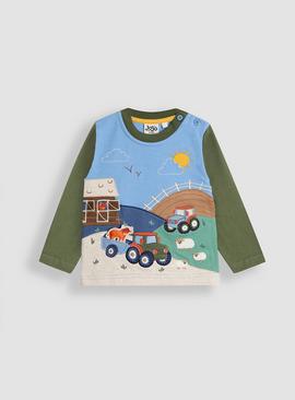 JOJO MAMAN BÉBÉ Farmyard Scene Applique Top