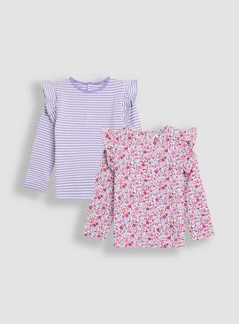 JOJO MAMAN BÉBÉ 2 Pack Ditsy And Stripe Tops