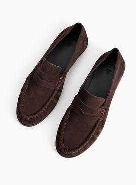 Brown Suede Leather Loafers