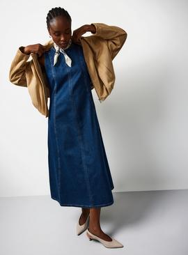 Denim Seam Detail Midaxi Dress