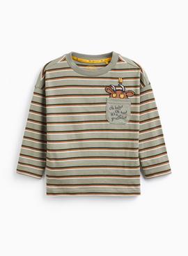 Green Striped Grufallo Long Sleeve T-Shirt