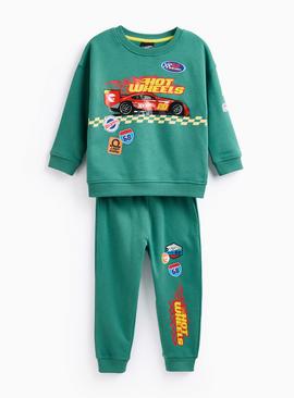 Hot Wheels Green Sweatshirt & Joggers Set