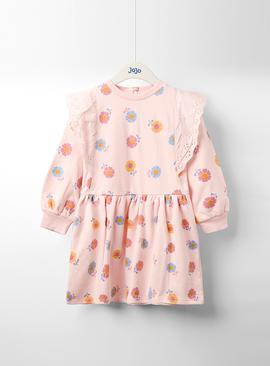 JOJO MAMAN BÉBÉ Floral Frill Shoulder Sweat Dress