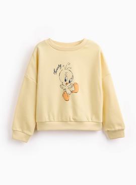 Looney Tunes Yellow Tweety Bird Graphic Sweatshirt