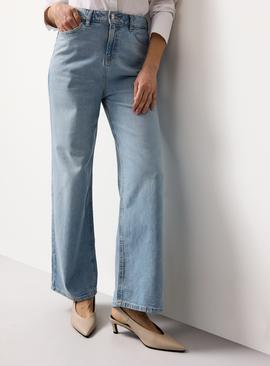 Light Denim Wide Leg Jeans