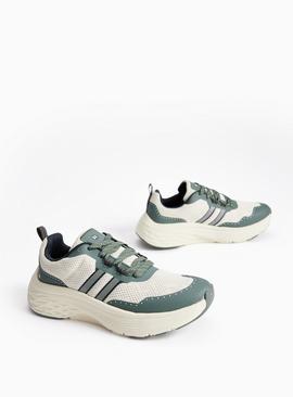 REAKTIV Green and Cream Trainers