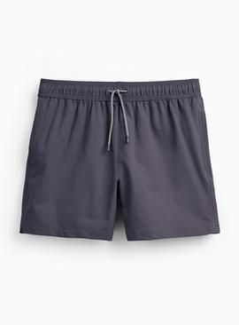 Grey Seersucker Woven Swimming Shorts