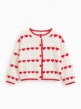 Mini Me Valentine's Heart Print Cardigan